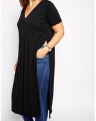 Asos Curve Longline Tunic With Split Sides - Lyst