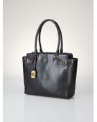 Lauren by Ralph Lauren Leather Zip Tote - Lyst