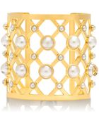 Tory Burch Pearl Wide Cuff - Lyst