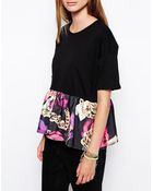 Jaded London Roses & Chain Peplum Top - Lyst