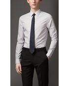 Burberry Slim Fit Striped Cotton Shirt - Lyst