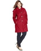 London Fog Plus Size Hooded Clip-Front Jacket - Lyst