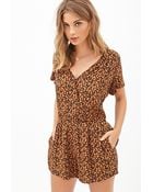Forever 21 Abstract Print Surplice Romper - Lyst