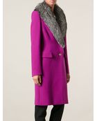 Emilio Pucci Lambs Fur Collar Coat - Lyst