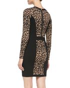 Milly Cheetahsolid Long-sleeve Knit Sheath Dress - Lyst