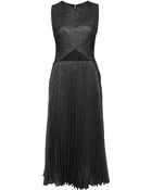 Lela Rose Sparkle Tweed Pleated Dress - Lyst