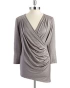 Calvin Klein Asymmetrical Wrap Top - Lyst
