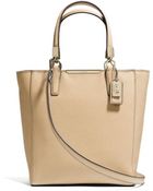 Coach Madison Mini North/South Tote In Saffiano Leather - Lyst
