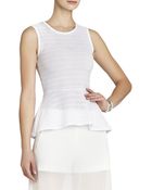BCBGMAXAZRIA Evia Lace Peplum Top - Lyst