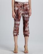 Textile Elizabeth And James Ruben Cropped Print Pants - Lyst