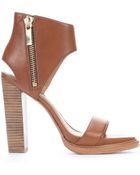 Rachel Zoe Tan Leather 'Jamie' Open Toe Cutout Sandals - Lyst