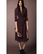 Burberry Silk Georgette Bow Detail Dress - Lyst