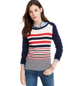 Tommy Hilfiger Colorblocked Striped Sweater - Lyst