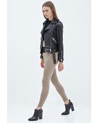 Forever 21 Zippered Knit Leggings - Lyst