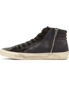 Golden Goose Deluxe Brand Black and Gold Slide Sneakers - Lyst