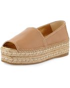 Prada Napa Leather Platform Espadrille - Lyst