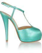 Giuseppe Zanotti Monro Metallic Textured-Leather T-Bar Pumps - Lyst