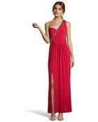 Laundry By Shelli Segal Rose Red Jersey Embellished One-Shoulder Gown - Lyst