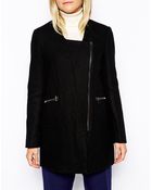 See U Soon Collarless Coat With Zip Pocket Detail - Lyst