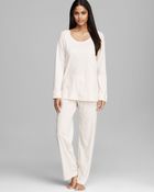 Donna Karan Sleepwear Cotton Knit Pajama Set - Lyst
