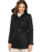 Steve Madden Hooded Belted Quilted Puffer Coat - Lyst