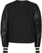 Isabel Marant Zenith Wool And Cotton-Blend Twill And Leather Jacket - Lyst