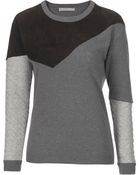 Stefanel Mixed Stitch Crew Neck Sweater - Lyst