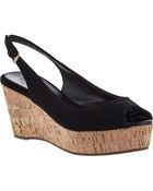 Tory Burch Rosalind Wedge Sandal Black Suede - Lyst