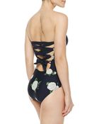 Camilla & Marc Bandeau Laceup Maillot Swimsuit - Lyst