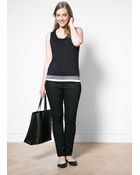 Violeta By Mango Contrast Hem Top - Lyst