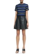 Proenza Schouler Pleated Leather A-Line Skirt - Lyst