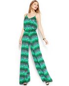Michael Kors Michael Sleeveless Printed Jumpsuit - Lyst