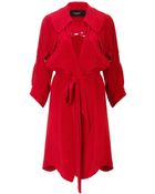 Paper London Red Silk Trench Coat - Lyst