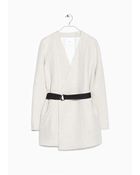 Mango Wrap Linen-Blend Coat - Lyst