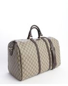 Gucci Beige and Cocoa Gg Coated Canvas Carryon Duffel Bag - Lyst