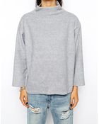 Cheap Monday Fleece High Neck Jumper - Lyst