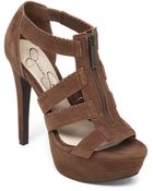 Jessica Simpson Leather Strappy Platform Sandals - Lyst