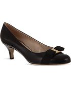 Ferragamo Carla Leather Court Shoes - Lyst