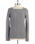 Jones New York Cable Knit Sweater - Lyst
