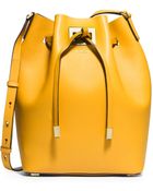 Michael Kors Miranda Large Leather Messenger - Lyst