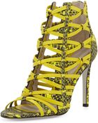 Jason Wu Snake-Print Strappy Cage Sandal - Lyst