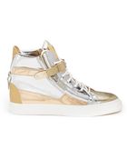 Giuseppe Zanotti London Hightop Metallic Leather Sneakers - Lyst