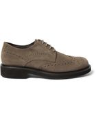 Tod's Suede Lightweight Rubber-Soled Brogues - Lyst