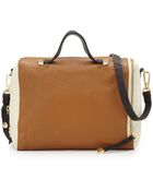 Halston Heritage Pebbled Leather Colorblock Satchel Bag - Lyst