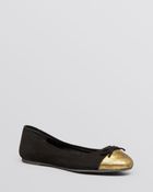 Delman Ballet Flats - Blake With Gold Toe - Lyst