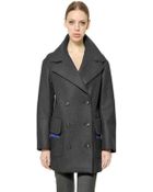 Jil Sander Needle Punched Stripe Wool Blend Coat - Lyst