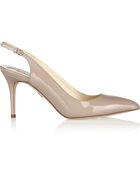 Brian Atwood Liu Patentleather Slingbacks - Lyst