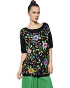 Antonio Marras Floral Embroidered Cotton Sweater - Lyst