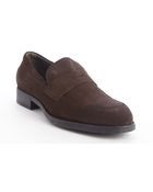 Tod's Brown Suede Penny Loafers - Lyst