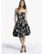 Halston Strapless Jacquard Dress - Lyst